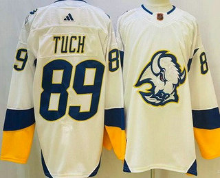 Men's Buffalo Sabres #89 Alex Tuch White 2022 Reverse Retro Authentic Jersey