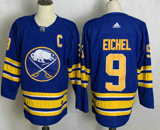 Men's Buffalo Sabres #9 Jack Eichel Blue Adidas 2020-21 Alternate Authentic Player NHL Jersey