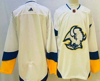 Men's Buffalo Sabres Blank White 2022 Reverse Retro Authentic Jersey