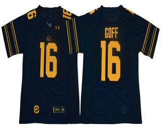Men's California Golden Bears #16 Jared Goff Navy Blue 2017 Cal College Football Stitched Under Armour NCAA Jersey