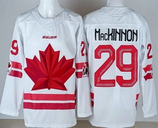 Men's Canada #29 Nathan MacKinnon White 2026 Olympics Authentic Jersey