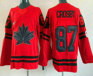 Men's Canada #87 Sidney Crosby Red 2022 Beijing Winter Olympic Authentic Jersey