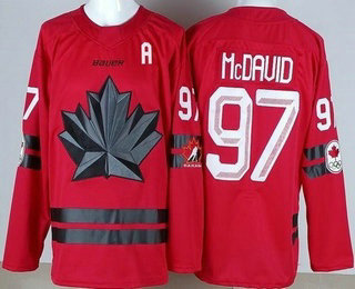 Men's Canada #97 Connor McDavid Red 2026 Olympics Authentic Jersey