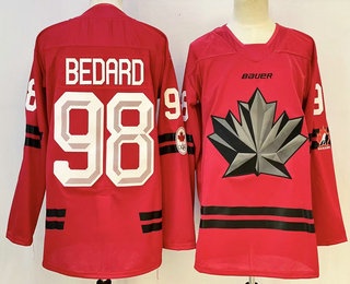 Men's Canada #98 Connor Bedard Red 2026 Olympics Authentic Jersey
