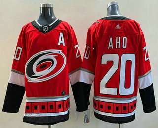 Men's Carolina Hurricanes #20 Sebastian Aho NEW Red Stitched Jersey