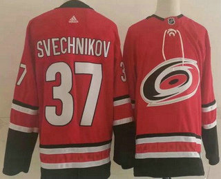Men's Carolina Hurricanes #37 Andrei Svechnikov Red Authentic Jersey