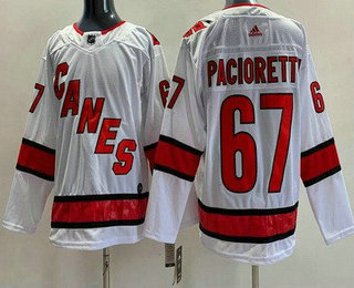 Men's Carolina Hurricanes #67 Max Pacioretty White Away Authentic Jersey