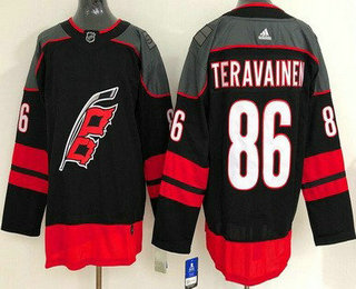 Men's Carolina Hurricanes #86 Teuvo Teravainen Black Alternate Authentic Jersey