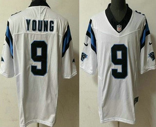 Men's Carolina Panthers #9 Bryce Young Limited White FUSE Vapor Jersey