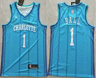 Men's Charlotte Hornets #1 Lamelo Ball Blue Classic Icon Swingman Jersey