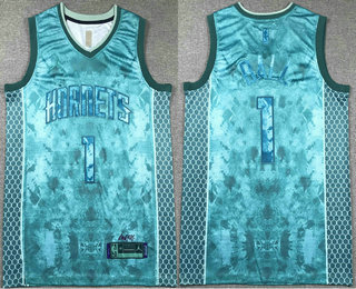 Men's Charlotte Hornets #1 Lamelo Ball Teal 2023 Select Series Stitched Basketball Jersey