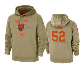 Men's Chicago Bear #52 Khalil Mack 2019 Salute to Service Sideline Pullover Hoodie