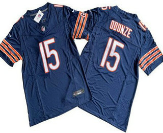 Men's Chicago Bears #15 Rome Odunze Limited Navy FUSE Vapor Jersey