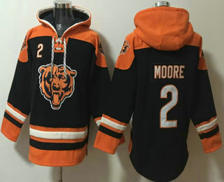 Men's Chicago Bears #2 DJ Moore Navy Blue Ageless Must Have Lace Up Pullover Hoodie