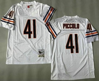 Men's Chicago Bears #41 Brian Piccolo White Throwback Jersey