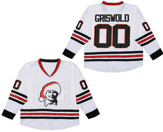 Men's Chicago Blackhawks #00 Clark Griswold White Stitched Fashion Jersey 01