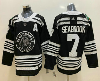 Men's Chicago Blackhawks #7 Brent Seabrook Black 2019 Winter Classic Adidas Stitched NHL Jersey