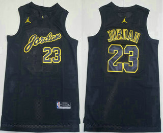 Men's Chicago Bulls #23 Michael Jordan Black Jordan Stitched Jersey
