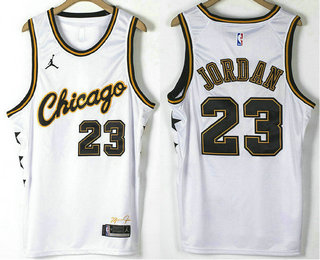 Men's Chicago Bulls #23 Michael Jordan White Brand Jordan Champions Commemorate Swingman Stitched Jersey