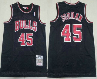 Men's Chicago Bulls #45 Michael Jordan Black 1994 Throwback Swingman Jersey