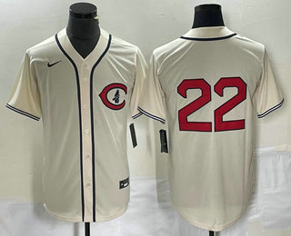 Men's Chicago Cubs #22 Jason Heyward 2022 Cream Field of Dreams Cool Base Stitched Baseball Jersey