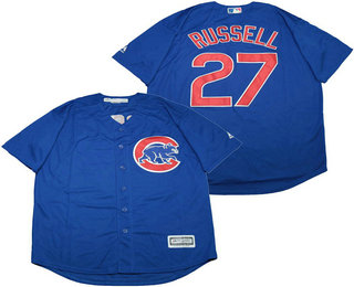 Men's Chicago Cubs #27 Addison Russell Royal Blue Stitched MLB Cool Base Jersey