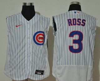 Men's Chicago Cubs #3 David Ross White 2020 Cool and Refreshing Sleeveless Fan Stitched Flex Nike Jersey