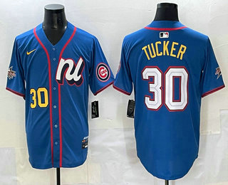 Men's Chicago Cubs #30 Kyle Tucker Number Blue 2025 All Star Limited Stitched Jersey