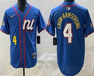 Men's Chicago Cubs #4 Pete Crow Armstrong Blue 2025 All Star Limited Jersey