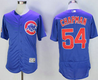 Men's Chicago Cubs #54 Aroldis Chapman Blue 2016 Flexbase Majestic Baseball Jersey