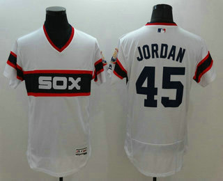 Men's Chicago White Sox #45 Michael Jordan White Pullover Flexbase 2016 MLB Player Jersey