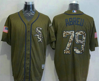 Men's Chicago White Sox #79 Jose Abreu Green Salute to Service Cool Base Baseball Jersey