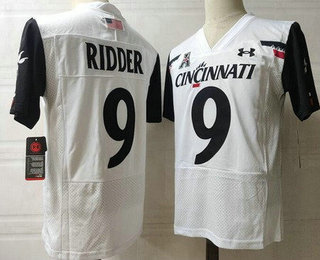 Men's Cincinnati Bearcats #9 Desmond Ridder White College Football Jersey