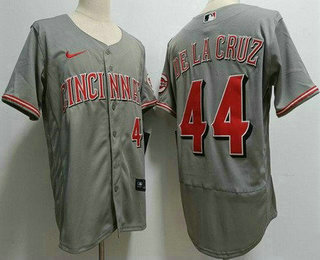 Men's Cincinnati Reds #44 Elly De La Cruz Gray Authentic Jersey