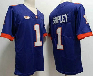 Men's Clemson Tigers #1 Will Shipley Purple College Football Jersey