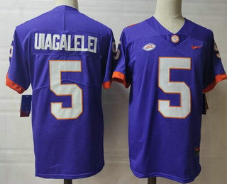 Men's Clemson Tigers #5 DJ Uiagalelei Purple College Football Jersey