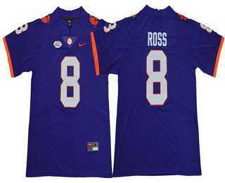 Men's Clemson Tigers #8 Justyn Ross Purple 2017 Vapor Untouchable Stitched Nike NCAA Jersey