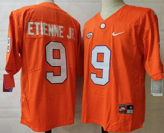 Men's Clemson Tigers #9 Travis Etienne Jr Orange College Football Jersey