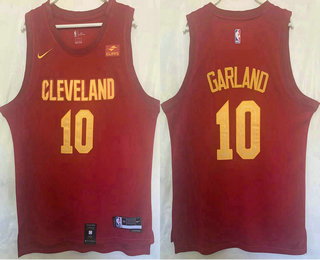 Men's Cleveland Cavaliers #10 Darius Garland Red 2023 Nike Swingman Stitched Jersey With Sponsor