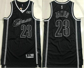 Men's Cleveland Cavaliers #23 LeBron James Black Hardwood Classics Soul AU Throwback Jersey
