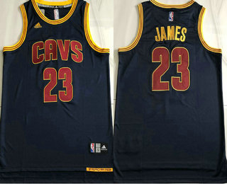 Men's Cleveland Cavaliers #23 LeBron James Navy Blue Revolution 30 AU Jersey