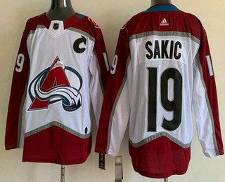 Men's Colorado Avalanche #19 Joe Sakic White Authentic Jersey