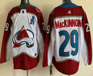 Men's Colorado Avalanche #29 Nathan MacKinnon White 2022 Authentic Jersey