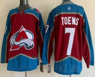 Men's Colorado Avalanche #7 Devon Toews Red Authentic Jersey