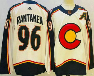 Men's Colorado Avalanche #96 Mikko Rantanen White 2022 Reverse Retro Authentic Jersey