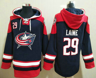 Men's Columbus Blue Jackets #29 Patrik Laine Navy Blue Team Color 2014 Hoodie