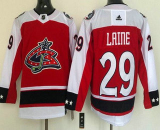Men's Columbus Blue Jackets #29 Patrik Laine Red 2021 Reverse Retro Authentic Jersey