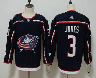 Men's Columbus Blue Jackets #3 Seth Jones Navy Blue 2017-2018 Hockey Adidas Stitched NHL Jersey