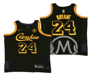 Men's Crenshaw 24 Kobe Bryant Black Swingman Throwback Nike Jersey