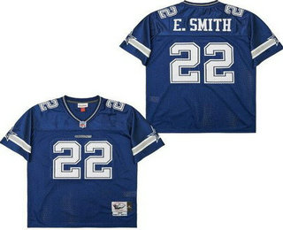 Men's Dallas Cowboys #22 Emmitt Smith Navy 1996 Throwback Jersey